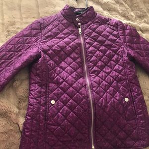Purple with silver zipper and buttons jacket